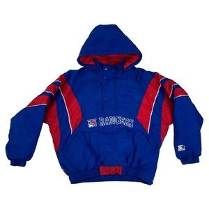 Starter New York Rangers Jacket 1/2 Zip Parka Pullover